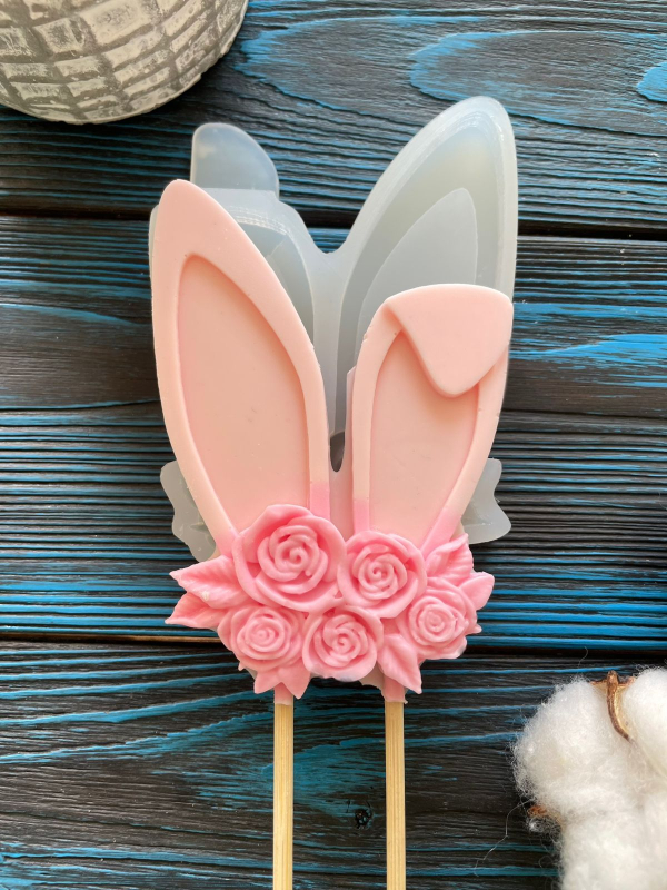 Изображение Молд Уши кролика с венком,10*6 см